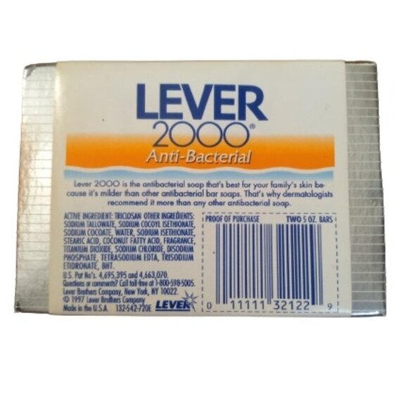 LEVER 2000 Anti-Bacterial 5oz Deodorant Soap Bar Pack of 2 Bars NEW NOS Vtg 1997 - Picture 2 of 6